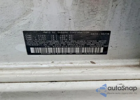 2018 Subaru Impreza Sport из США, поврежденный, VIN 4S3GTAL61J3738921